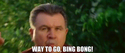 Man Saying Way To Go Bing Bong In Front Of Tree GIF