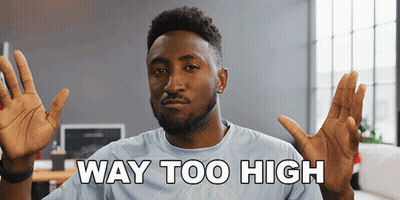 Man Saying Way Too High With Hands Up GIF