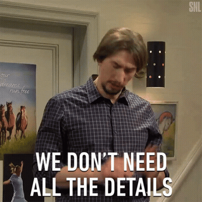 Man Saying We Don't Need Details GIF