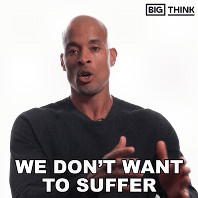 Man Saying We Don't Want Suffer Think Logo GIF