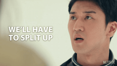Man Saying We'll Split Up Netflix Logo GIF