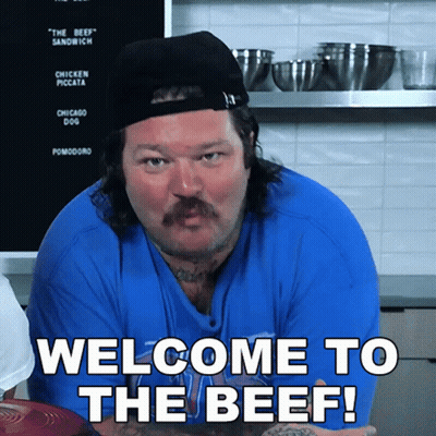Man Saying Welcome To The Beef While Wearing Hat GIF