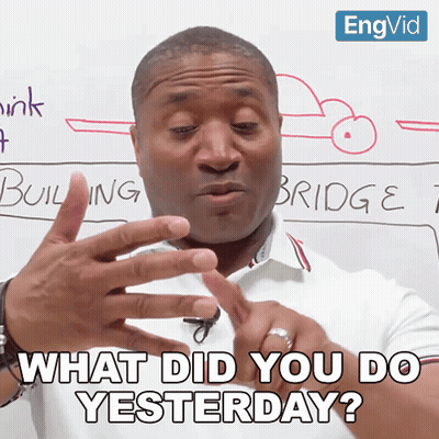 Man Saying What Did You Do Yesterday In Front Of Whiteboard GIF
