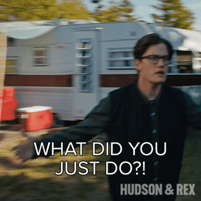 Man Saying What Did You Just Do In Front Of Camper GIF