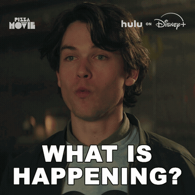 Man Saying What In Front Of Disney Logo GIF