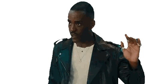 Man Saying What In Leather Jacket Sticker
