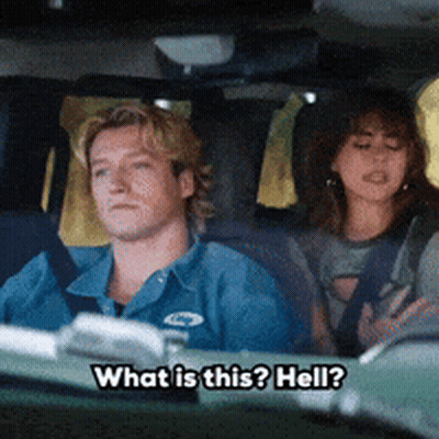 Man Saying What Is This Hell In Car GIF