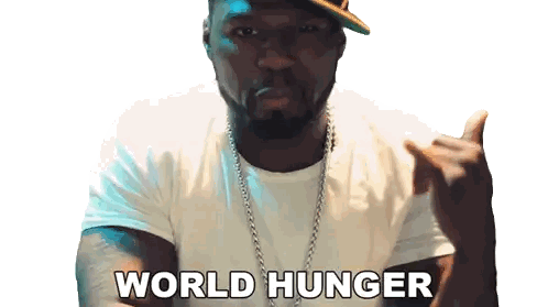 Man Saying World Hunger Sticker