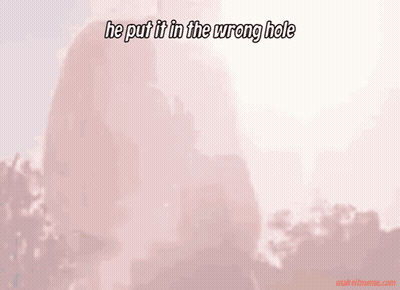 Man Saying Wrong Hole In Front Of Trees GIF