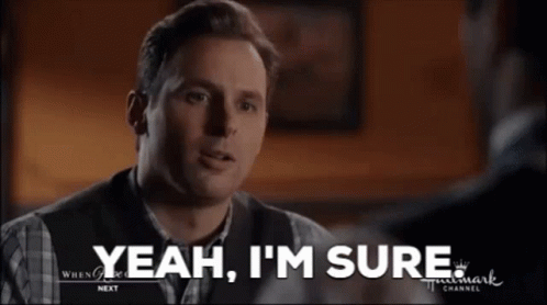 Man Saying Yeah In Front Of Hallmark Ad GIF