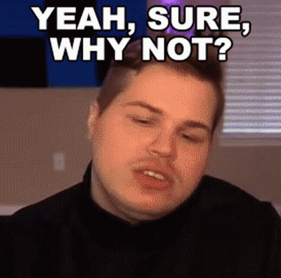 Man Saying Yeah Sure Why Not Looking Down GIF