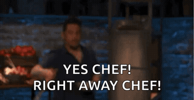 Man Saying Yes Chef Right Away Chef GIF