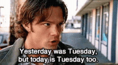 Man Saying Yesterday And Today Both Tuesday GIF