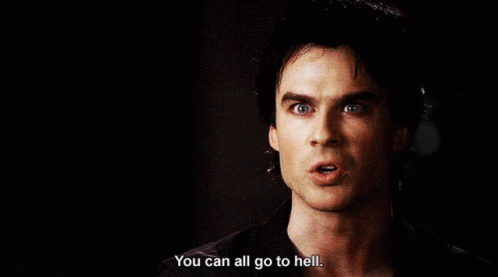 Man Saying You Can All Go to Hell