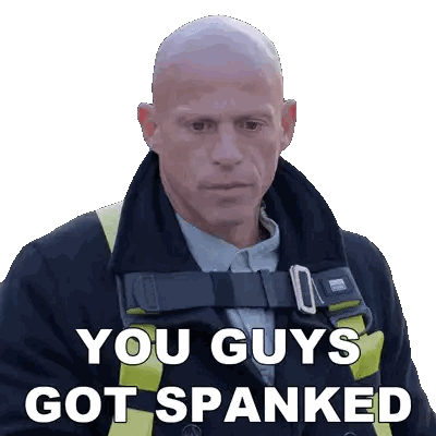 Man Saying You Guys Got Spanked Sticker