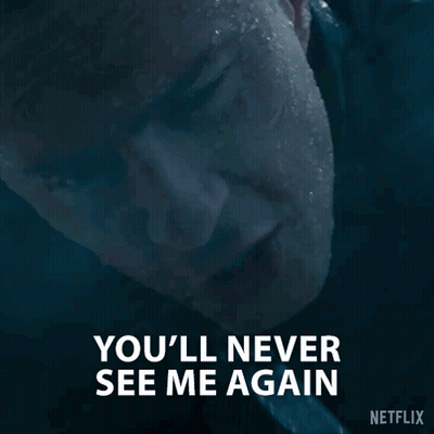 Man Saying You'll Never See Me Again In Dark Room GIF