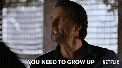 Man Saying You Need To Grow Up In Front Of Netflix Logo GIF