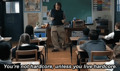 Man Saying You're Not Hardcore Unless You Live Hardcore