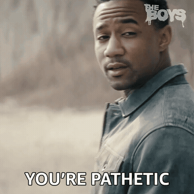 Man Saying You're Pathetic In Front Of Boys Logo GIF