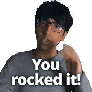 Man Saying You Rocked It Sticker
