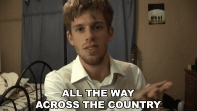 Man Says All The Way Across The Country In Bedroom GIF