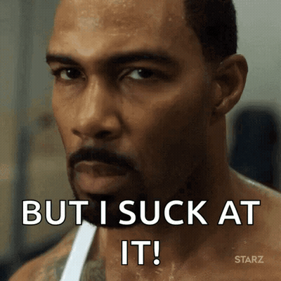 Man Says But I Suck At It With Starz Logo GIF