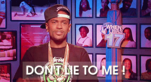 Man Says Don't Lie To Me At Picture Wall GIF