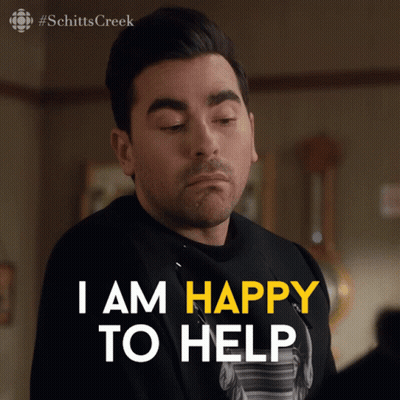 Man Says I Am Happy To Help In Yellow GIF