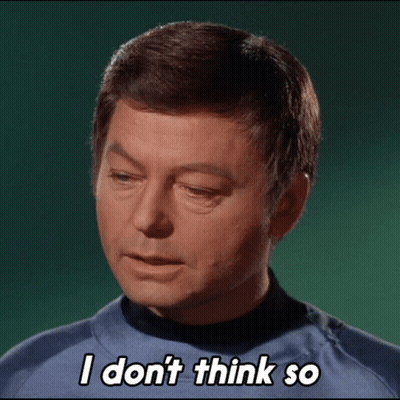 Man Says I Don't Think So On Green Background GIF