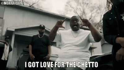 Man Says I Got Love For The Ghetto In Front Of Car GIF