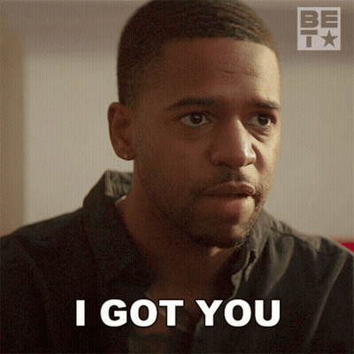 Man Says I Got You In Front Of BET Logo GIF