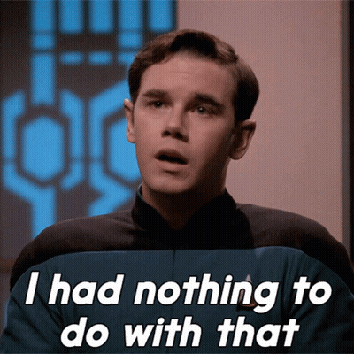 Man Says I Had Nothing To Do With That Star Trek Logo GIF