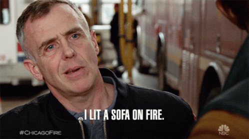 Man Says I Lit A Sofa On Fire Talking To Another Man GIF