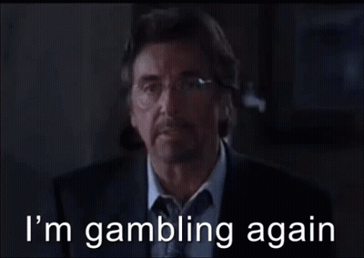 Man Says I'm Gambling Again In Dark Room GIF