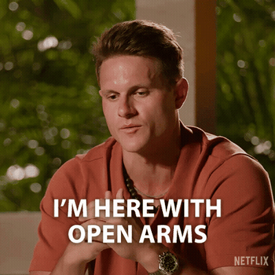 Man Says I'm Here With Open Arms In Netflix Ad GIF