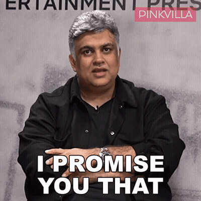 Man Says I Promise You That In Front Of Pinkvilla Sign GIF