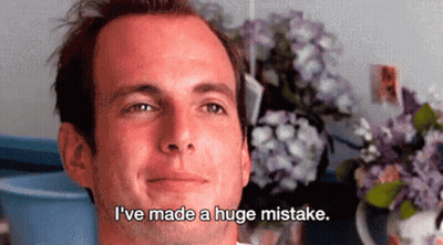 Man Says I've Made A Huge Mistake In Front Of Flowers GIF