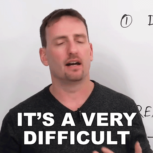 Man Says It's A Very Difficult In Front Of Whiteboard GIF