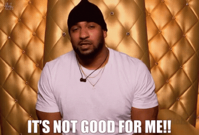 Man Says It's Not Good For Me Gold Backdrop GIF