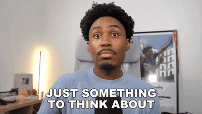 Man Says Just Something To Think About In Office Chair GIF
