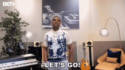 Man Says Let's Go In Front Of Piano And Guitar GIF