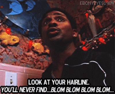 Man Says Look At Your Hairline You'll Never Find Blom Blom Blom Blom Blom GIF