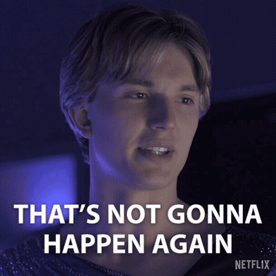 Man Says That's Not Gonna Happen Again Next to Netflix Logo