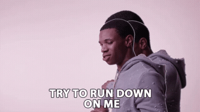 Man Says Try To Run Down On Me In Front Of Mirror GIF