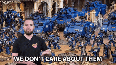 Man Says We Don't Care With Miniature Soldiers GIF