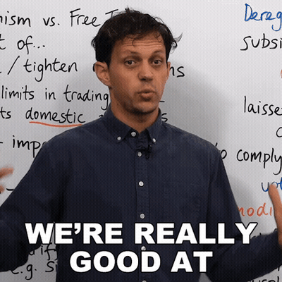 Man Says We're Really Good At In Front Of Whiteboard GIF