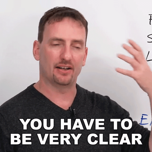 Man Says You Have To Be Very Clear In Front Of Whiteboard GIF
