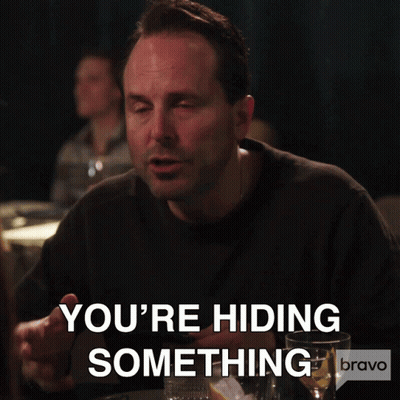 Man Says You're Hiding Something In Bravo Ad GIF