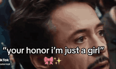 Man Says Your Honor I'm Just A Girl Pink Bow GIF