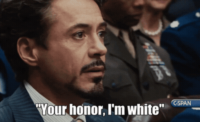 Man Says Your Honor I'm White In Front Of C-SPAN Logo GIF